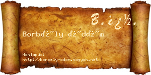 Borbély Ádám névjegykártya